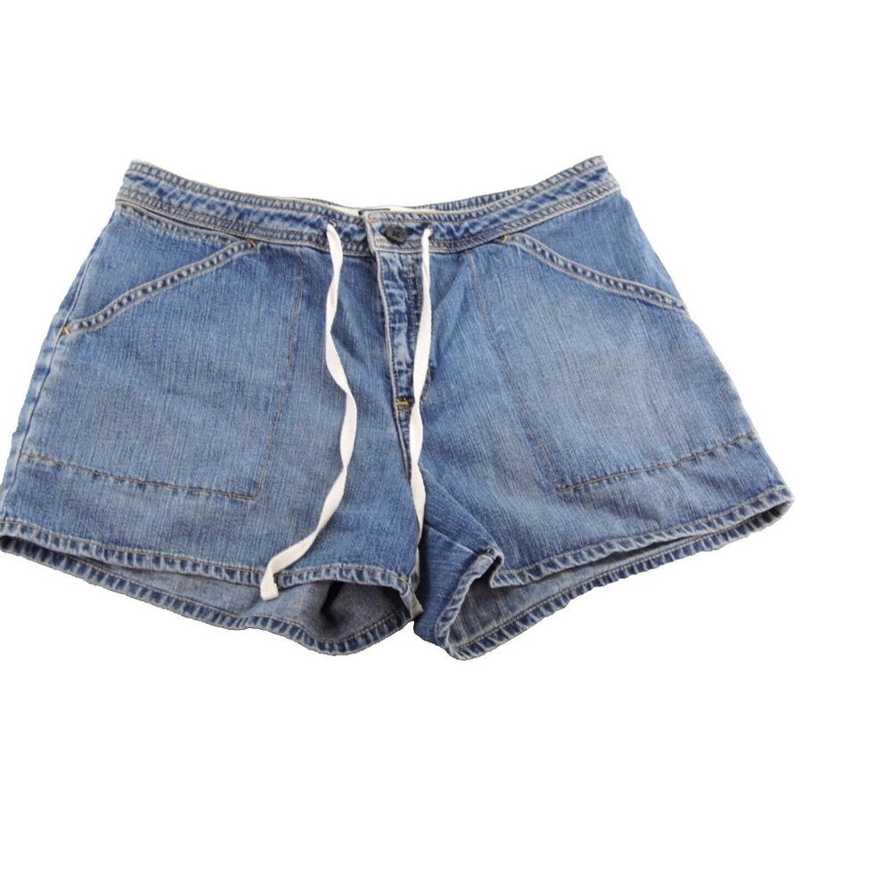 Gap JEANS Light Wash Drawstring Denim Shorts Size 8 100% Cotton